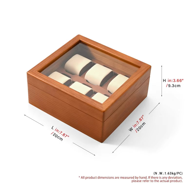 Wooden Jewelry Box Watch Organizer Case Wristwatch Display Box X048