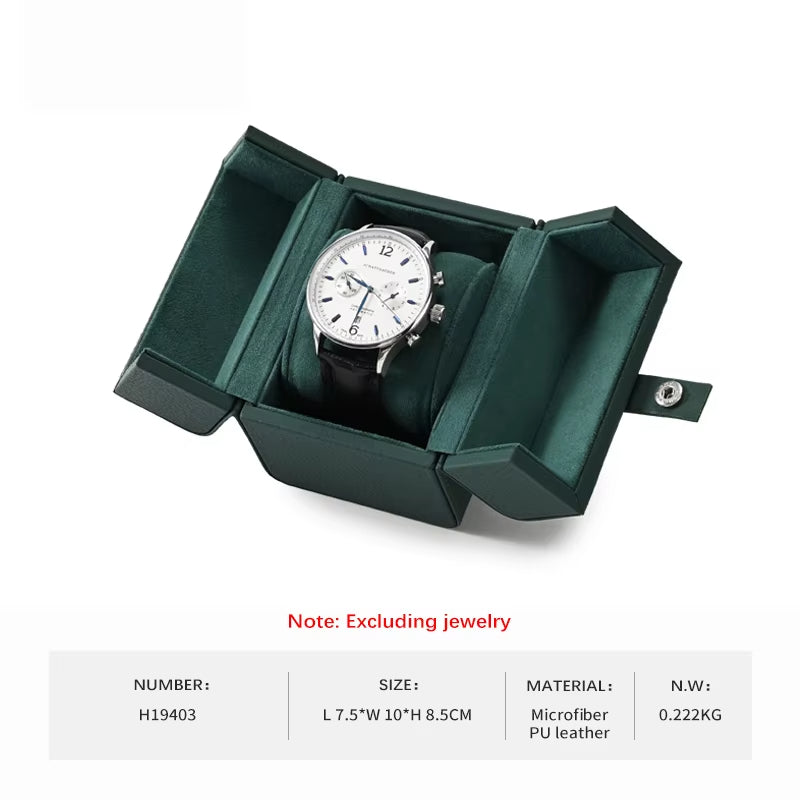 Oirlv PU Leather Watch Box Single Watch Organizer Watch Display Box:H194