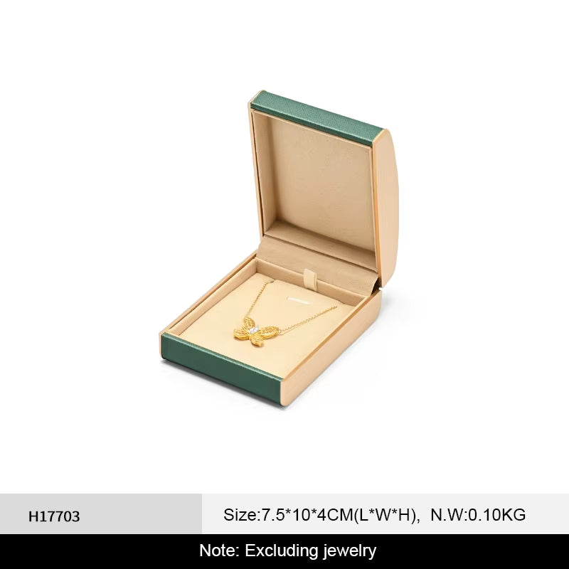 Green acrylic and leather Jewelry box:H177