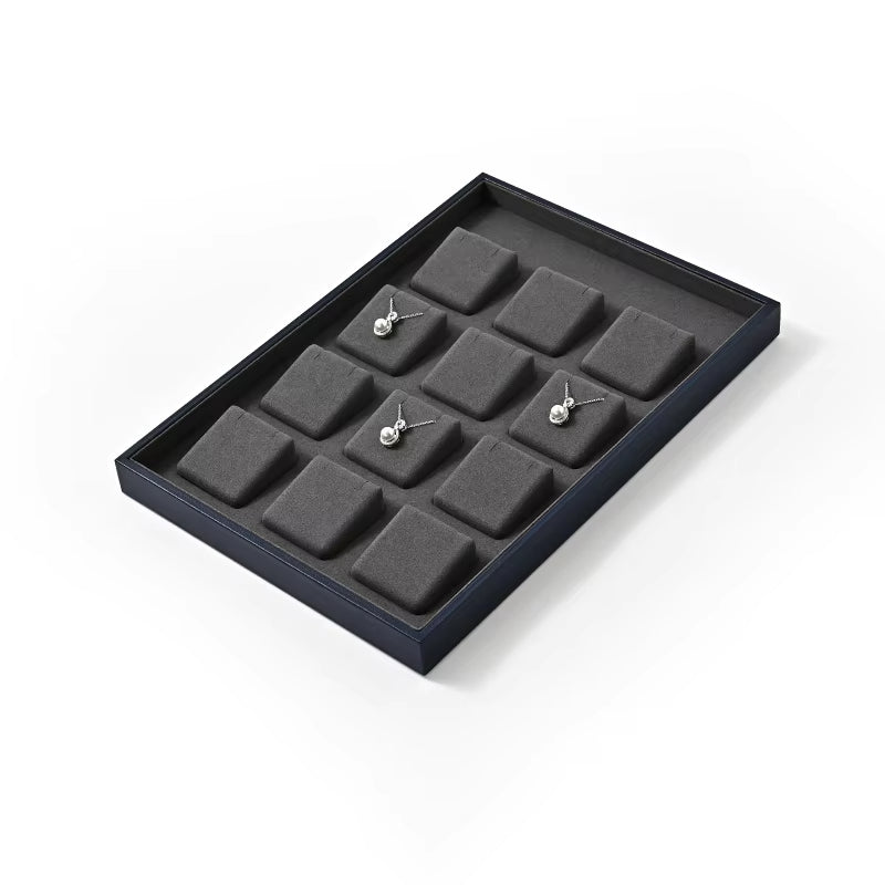 High end leather and microfiber Jewelry Display Plate ：P190
