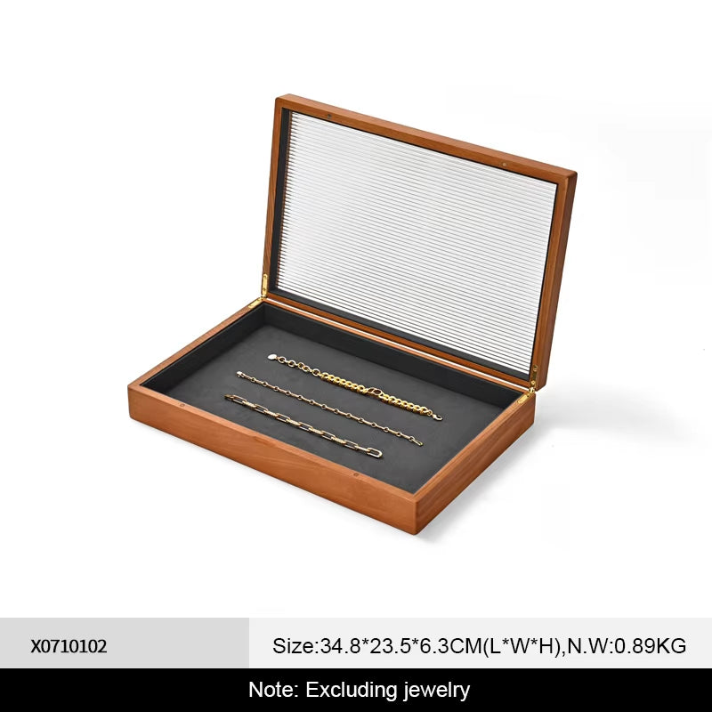 Oirlv Wooden Jewelry Box Organizer Ring Necklace Earring Bracelet Box: X071