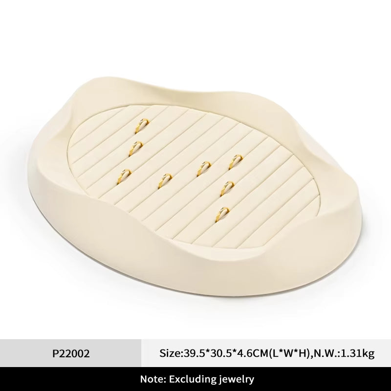 Oirlv Microfiber Jewelry Tray Pearl Necklace Ring Earring Bracelet Display:P220