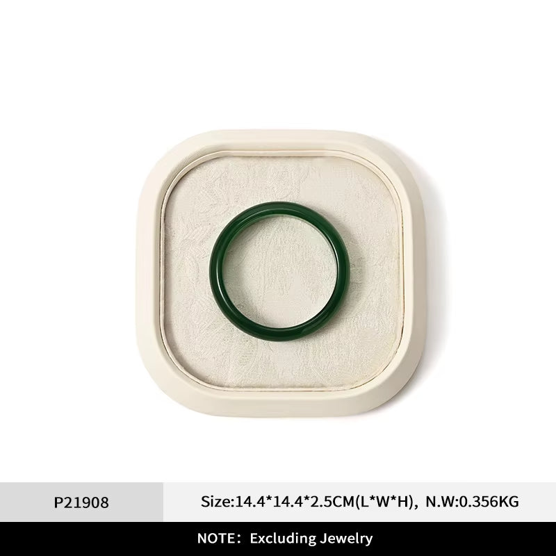 Oirlv Chinese Style Jewelry Tray Jewelry Display Plate Gold Silver Jade Bracelet Jewelry Display