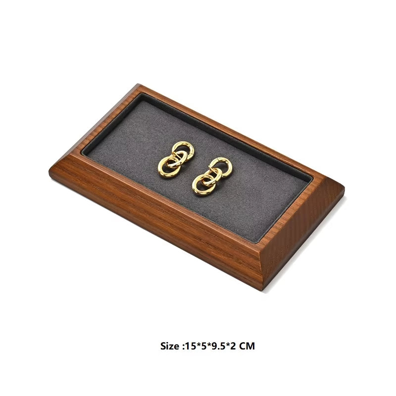 Cream White Rectangle Wood Jewelry Tray for Showcase Display SM090