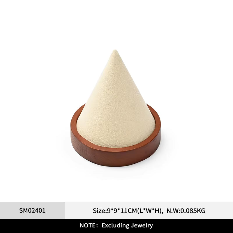 Orilv Wooden Jewelry Stand Ring Earring Pendant Rack Bracelet Jewelry Display Prop