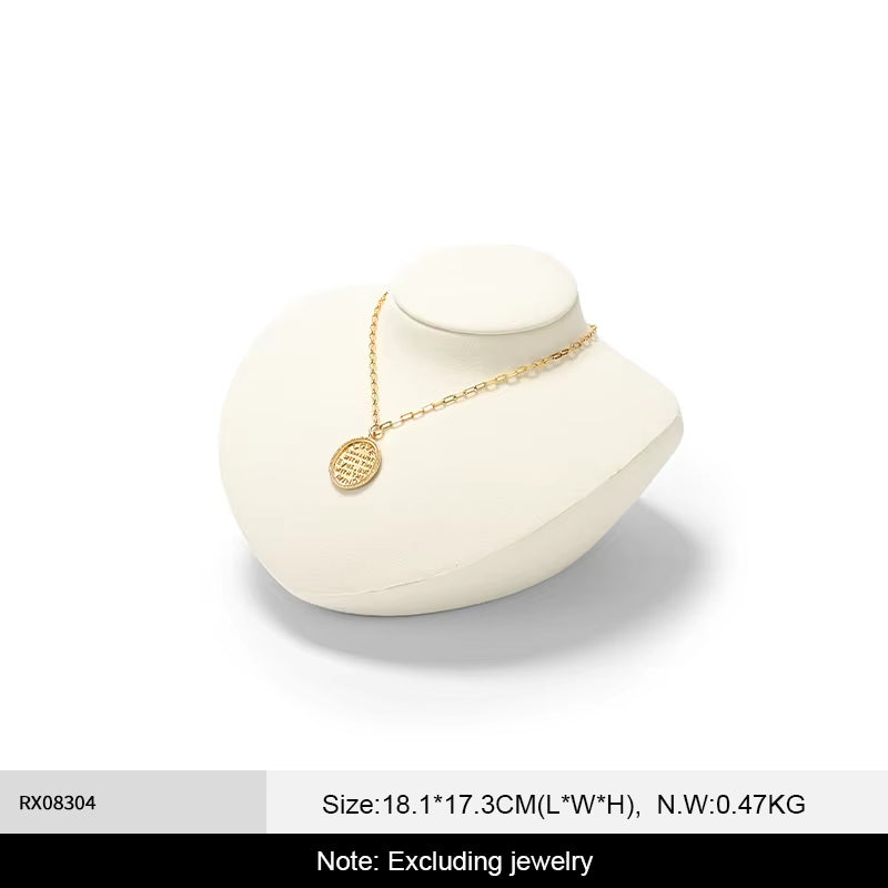 Oirlv Premium Necklace Display Rack Microfiber Portrait Necklace Bust Jewelry Bust