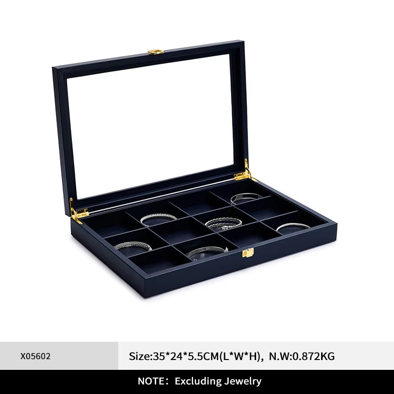 Blue Leather Jewelry Display Case X056