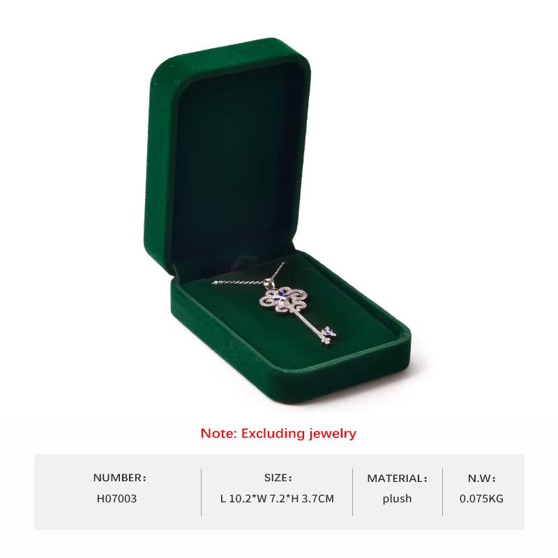 Dark Green Round Corner Velvet Bracelet Chain Gift Box H070