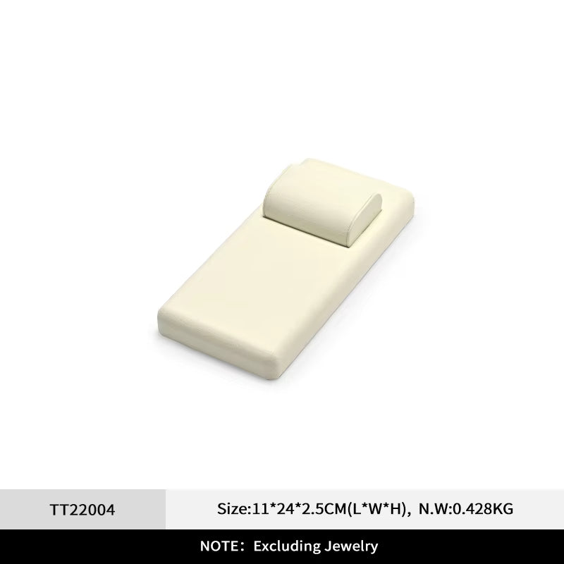 Oirlv Beige Jewelry Display Props Microfiber Jewelry Organizer Ring Necklace Watch Display Stand