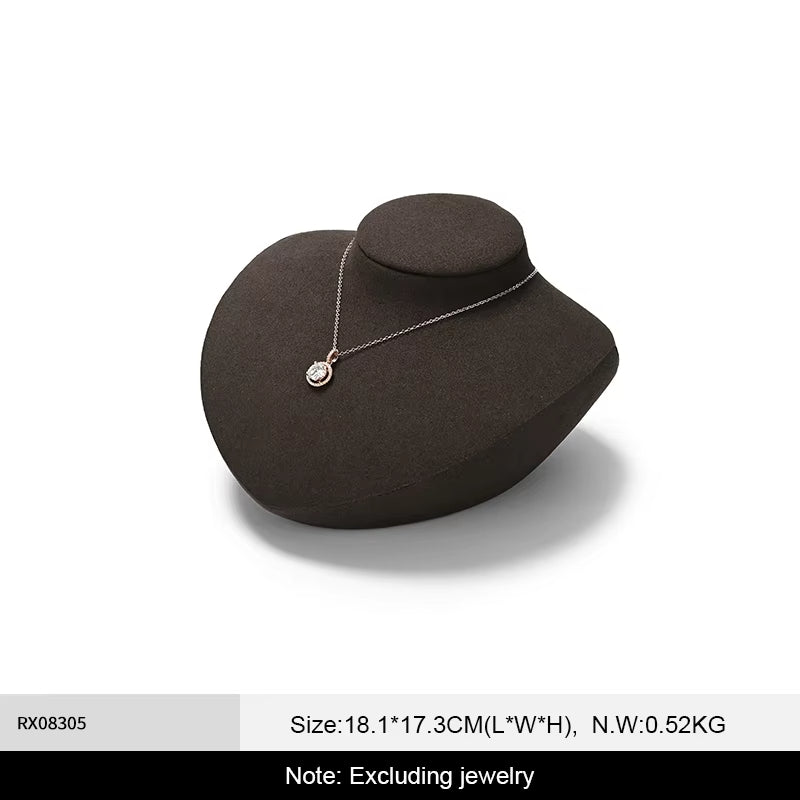 Oirlv Premium Necklace Display Rack Microfiber Portrait Necklace Bust Jewelry Bust