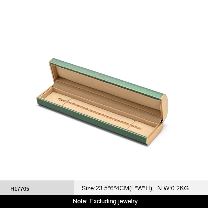 Green acrylic and leather Jewelry box:H177