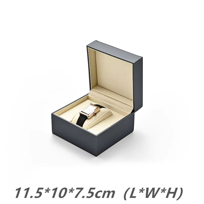 Oirlv Premium Single Watch Box With Pillow Grey Watch Case Storage Box :H173