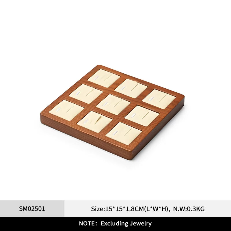 Orilv Wooden Jewelry Stand Ring Earring Pendant Rack Bracelet Jewelry Display Prop
