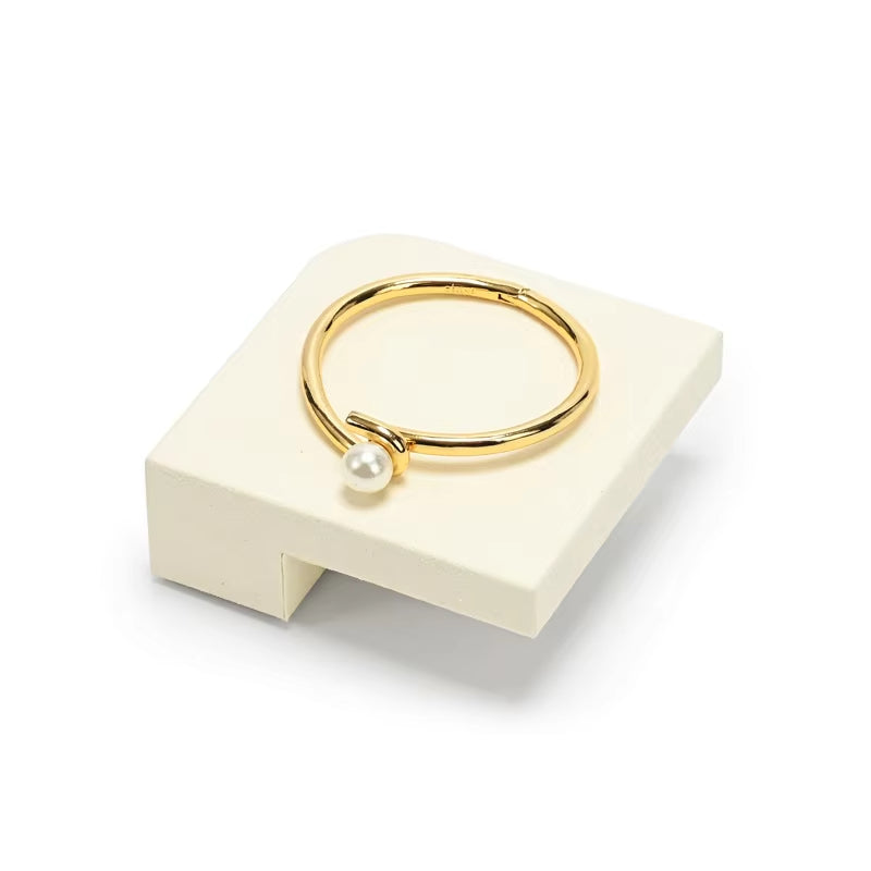 Oirlv Beige Jewelry Display Prop Ring Earring Stand Bracelet Display Tray:TT441