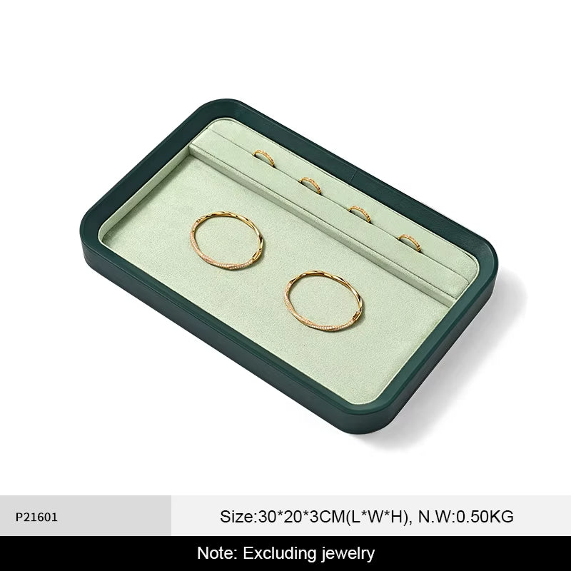 Oirlv Leather Jewelry Tray Jewelry Display PropsVelvet Jewelry：P216-P217