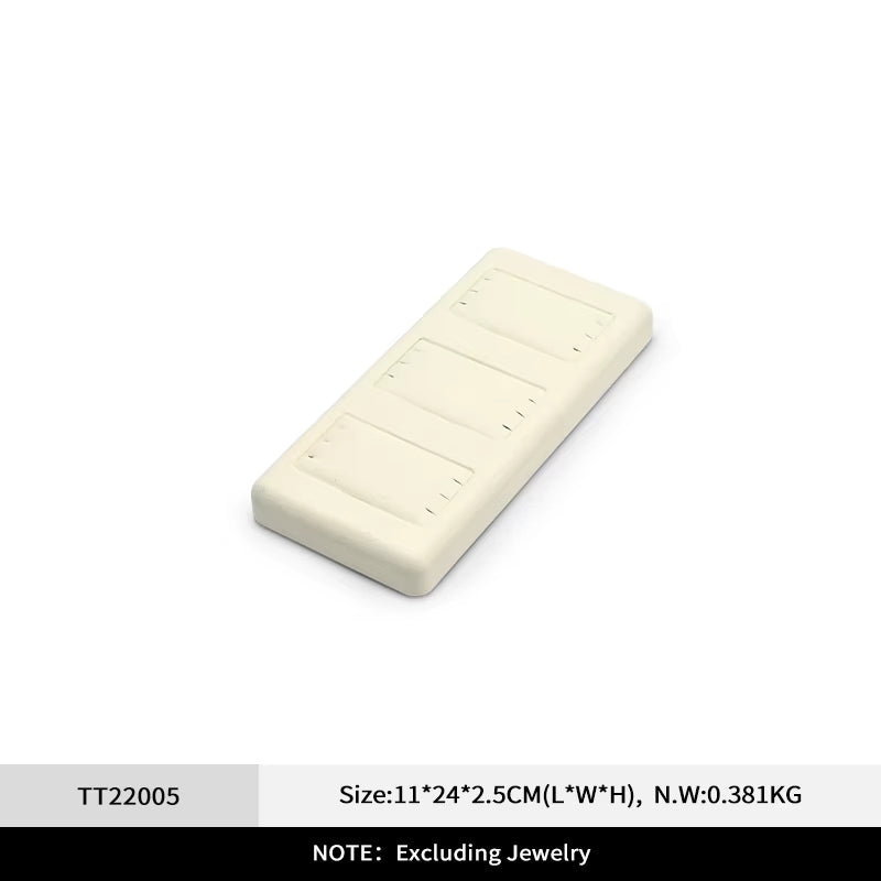 Oirlv Beige Jewelry Display Props Microfiber Jewelry Organizer Ring Necklace Watch Display Stand