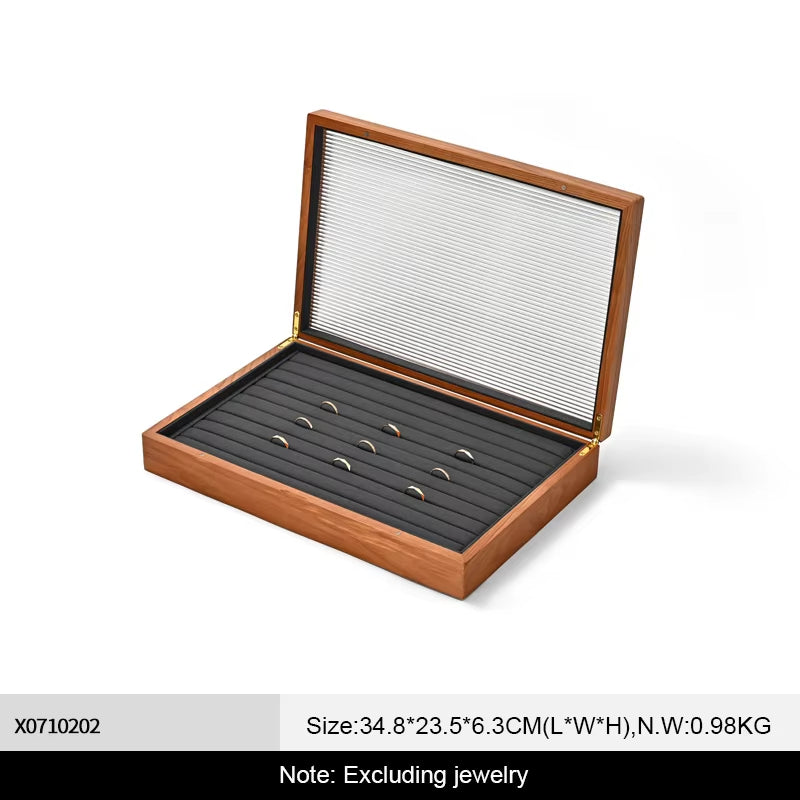 Oirlv Wooden Jewelry Box Organizer Ring Necklace Earring Bracelet Box: X071