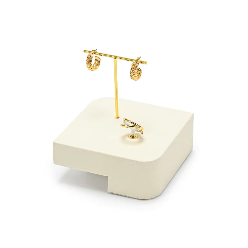 Oirlv Beige Jewelry Display Prop Ring Earring Stand Bracelet Display Tray:TT441