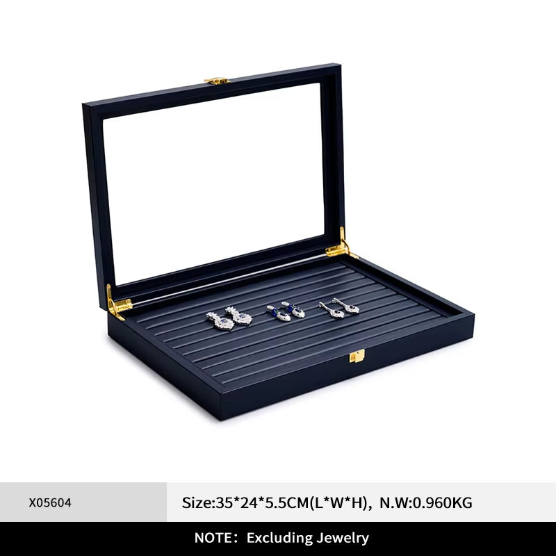 Blue Leather Jewelry Display Case X056
