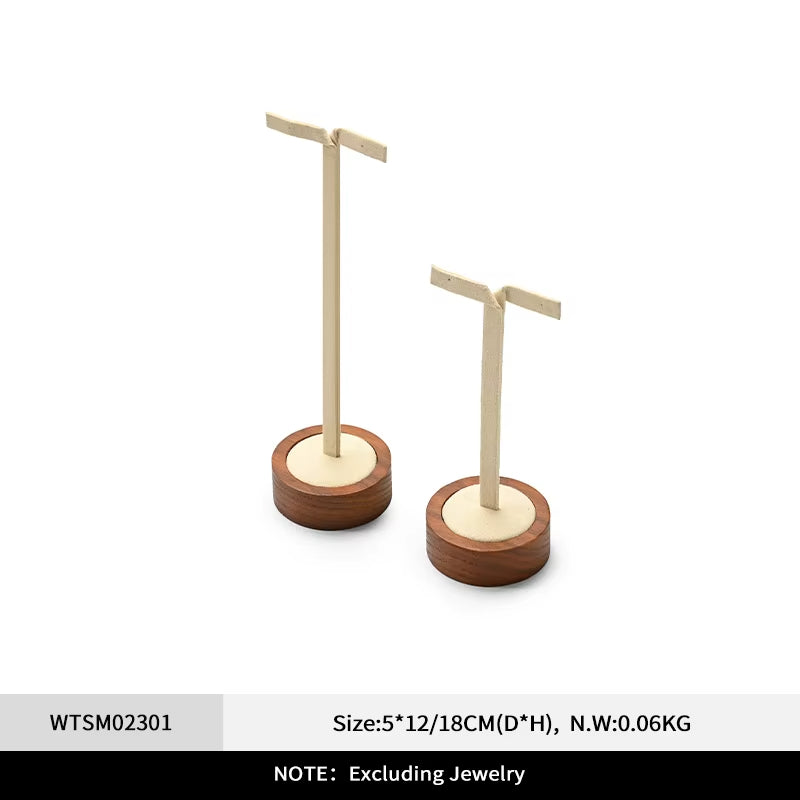 Orilv Wooden Jewelry Stand Ring Earring Pendant Rack Bracelet Jewelry Display Prop