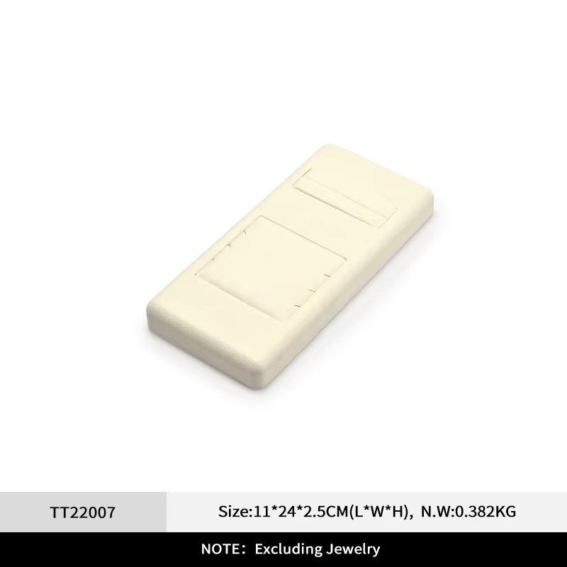 Oirlv Beige Jewelry Display Props Microfiber Jewelry Organizer Ring Necklace Watch Display Stand