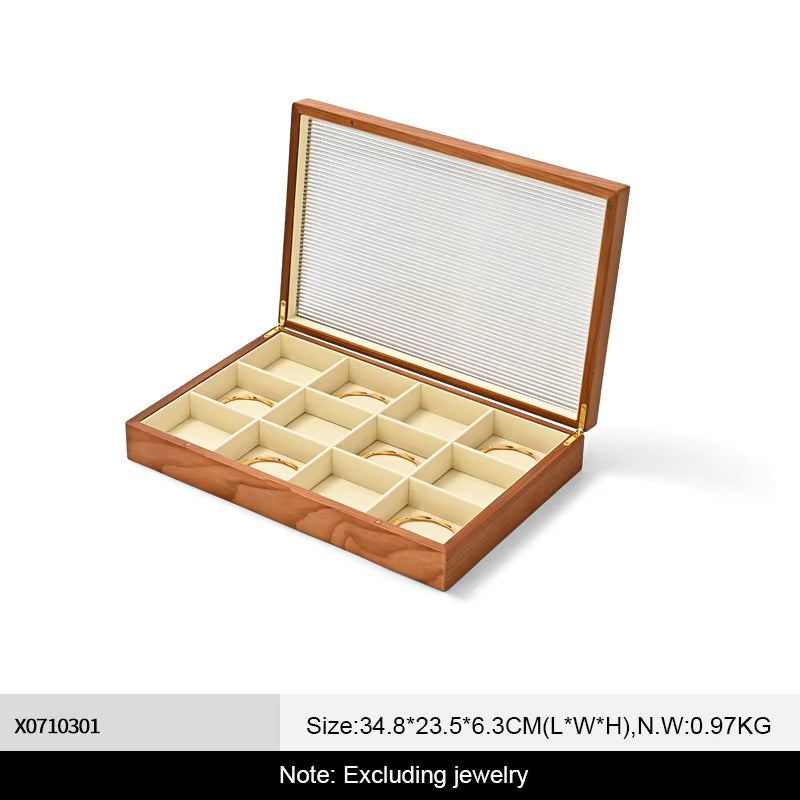 Oirlv Wooden Jewelry Box Organizer Ring Necklace Earring Bracelet Box: X071
