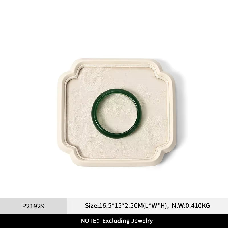 Oirlv Chinese Style Jewelry Tray Jewelry Display Plate Gold Silver Jade Bracelet Jewelry Display