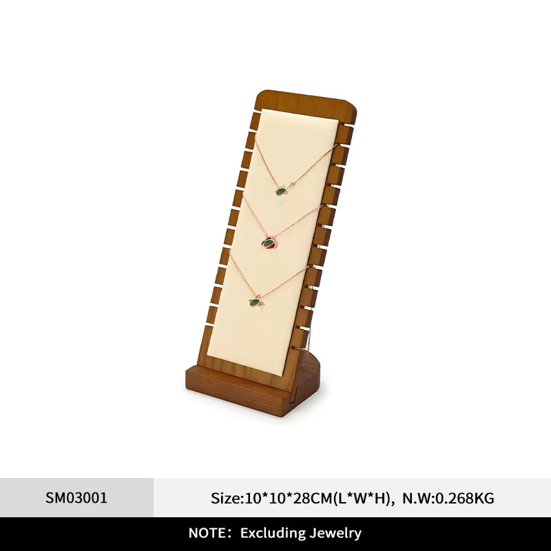 Orilv Wooden Jewelry Stand Ring Earring Pendant Rack Bracelet Jewelry Display Prop