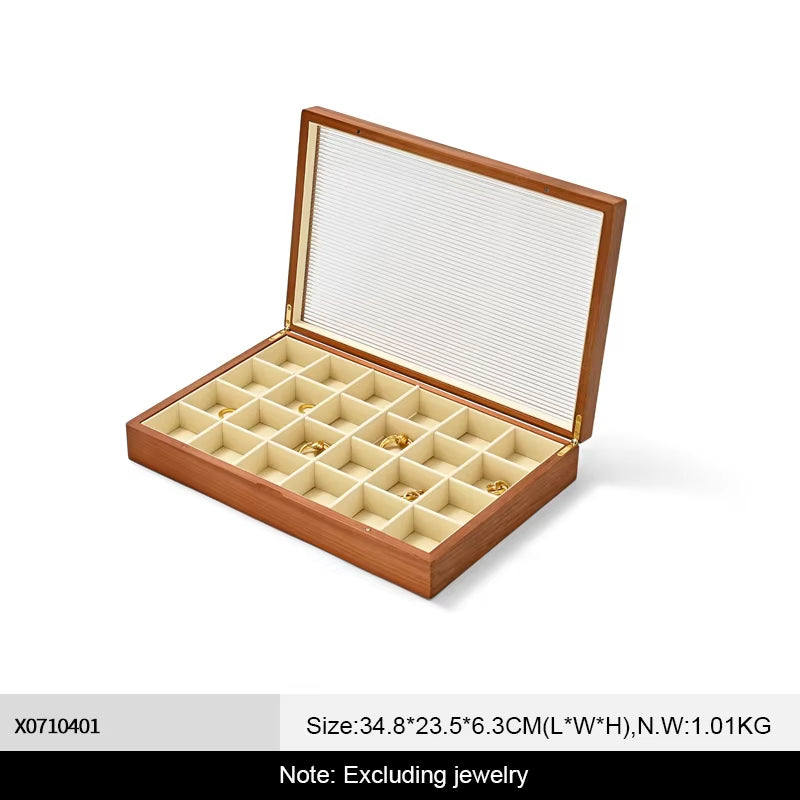 Oirlv Wooden Jewelry Box Organizer Ring Necklace Earring Bracelet Box: X071