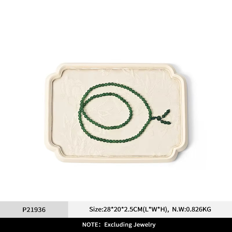 Oirlv Chinese Style Jewelry Tray Jewelry Display Plate Gold Silver Jade Bracelet Jewelry Display