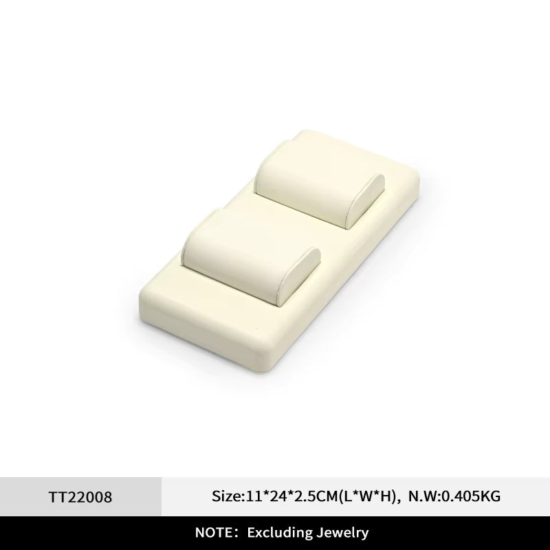 Oirlv Beige Jewelry Display Props Microfiber Jewelry Organizer Ring Necklace Watch Display Stand