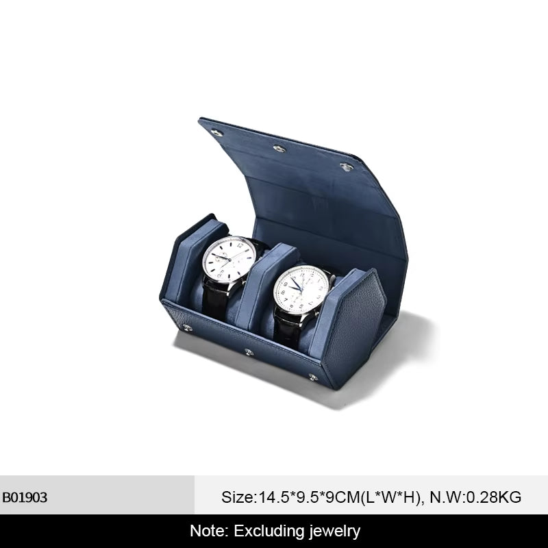 Oirlv Portable Watch Box Leather Watch Organizer Hexagon Watch Storage Box：B018