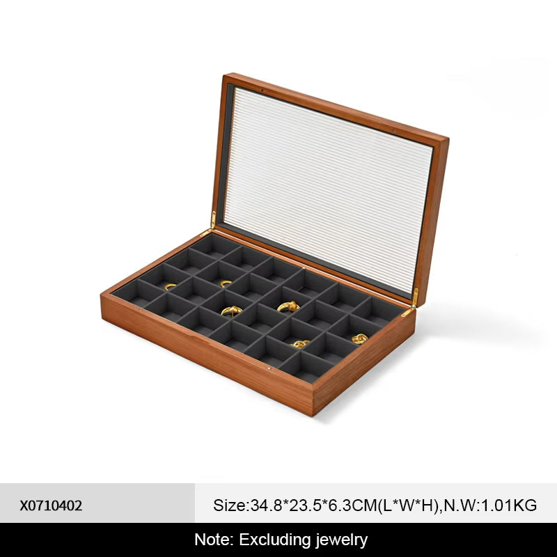 Oirlv Wooden Jewelry Box Organizer Ring Necklace Earring Bracelet Box: X071