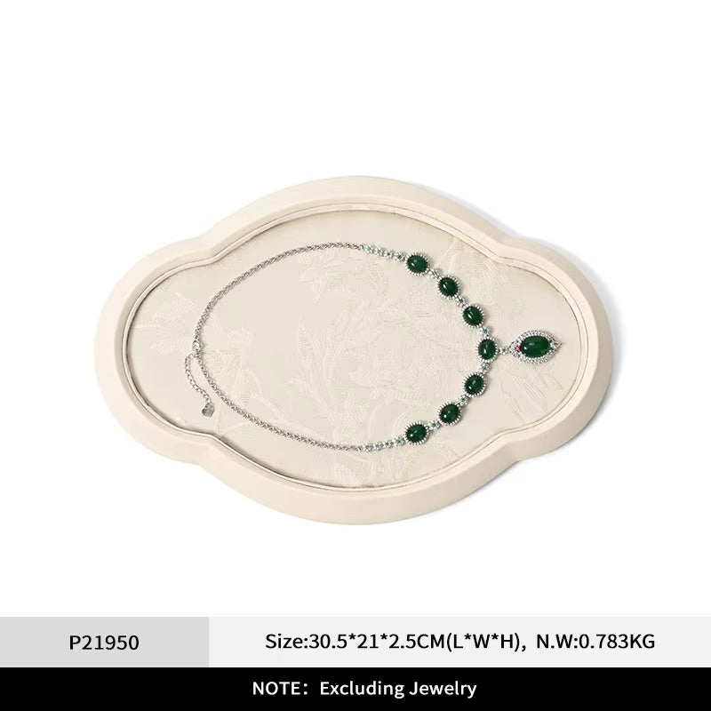 Oirlv Chinese Style Jewelry Tray Jewelry Display Plate Gold Silver Jade Bracelet Jewelry Display