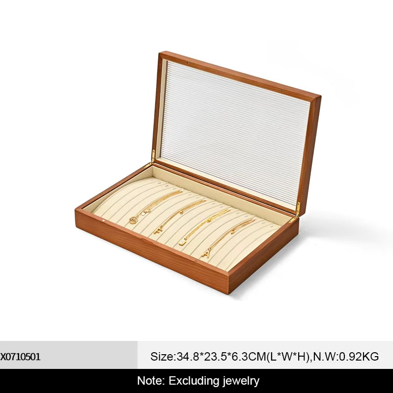 Oirlv Wooden Jewelry Box Organizer Ring Necklace Earring Bracelet Box: X071