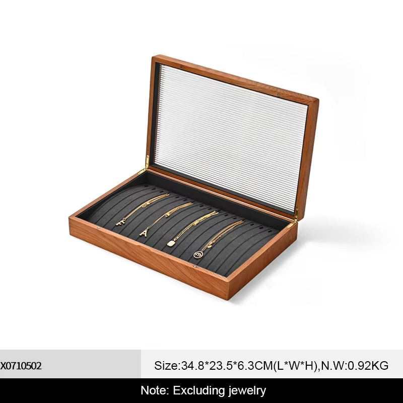 Oirlv Wooden Jewelry Box Organizer Ring Necklace Earring Bracelet Box: X071