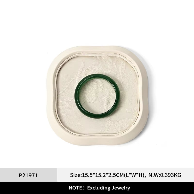 Oirlv Chinese Style Jewelry Tray Jewelry Display Plate Gold Silver Jade Bracelet Jewelry Display