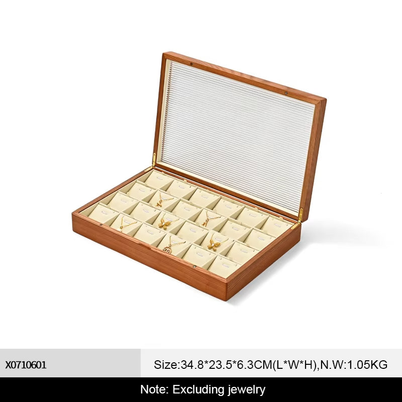 Oirlv Wooden Jewelry Box Organizer Ring Necklace Earring Bracelet Box: X071