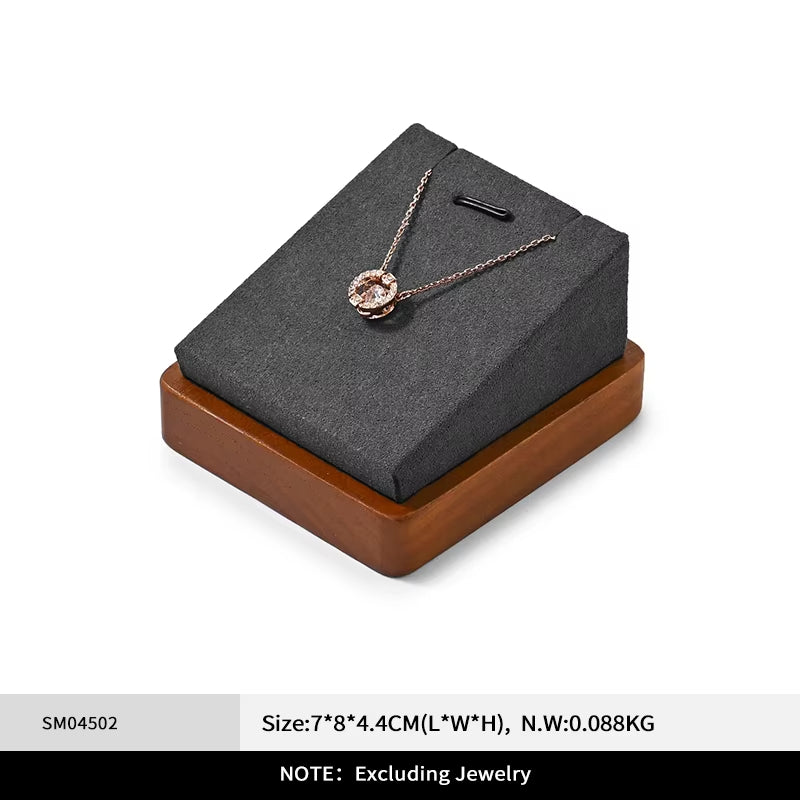 Orilv Wooden Jewelry Display Prop Gray Jewelry Organizer Ring Earring Pendant Storage Bracelet Watch Stand Counter Display Prop