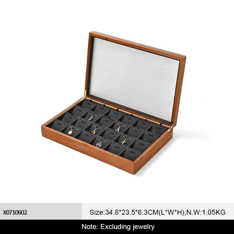 Oirlv Wooden Jewelry Box Organizer Ring Necklace Earring Bracelet Box: X071