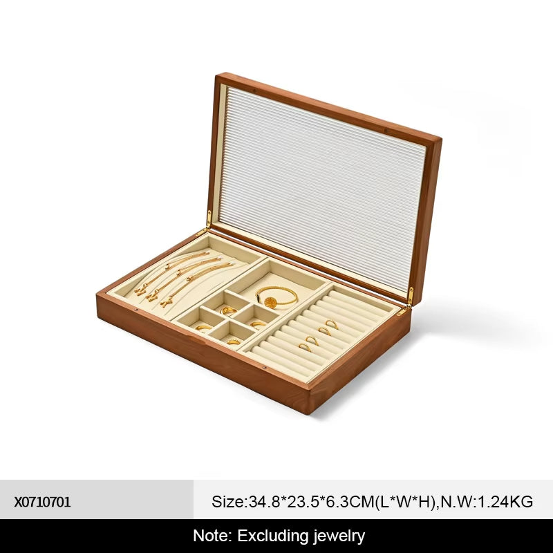 Oirlv Wooden Jewelry Box Organizer Ring Necklace Earring Bracelet Box: X071