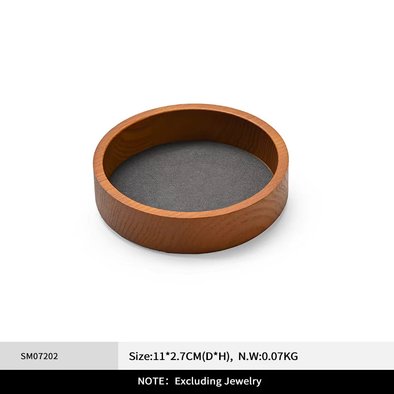 Orilv Wooden Jewelry Display Prop Gray Jewelry Organizer Ring Earring Pendant Storage Bracelet Watch Stand Counter Display Prop