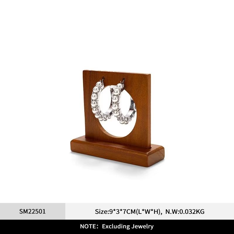Orilv Wooden Jewelry Stand Ring Earring Pendant Rack Bracelet Jewelry Display Prop
