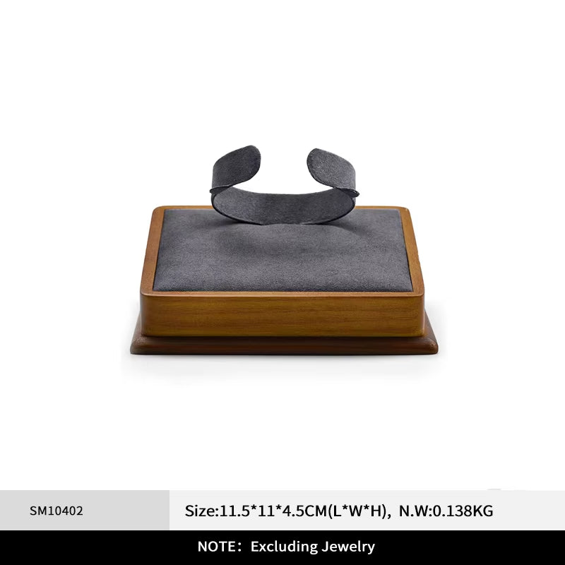 Orilv Wooden Jewelry Display Prop Gray Jewelry Organizer Ring Earring Pendant Storage Bracelet Watch Stand Counter Display Prop