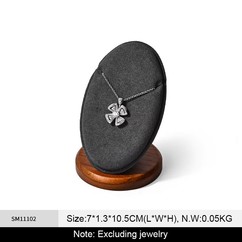 Orilv Wooden Jewelry Display Prop Gray Jewelry Organizer Ring Earring Pendant Storage Bracelet Watch Stand Counter Display Prop