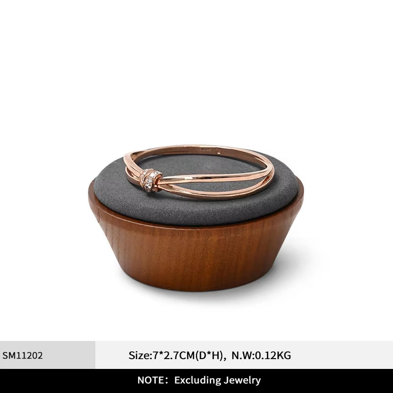 Orilv Wooden Jewelry Display Prop Gray Jewelry Organizer Ring Earring Pendant Storage Bracelet Watch Stand Counter Display Prop