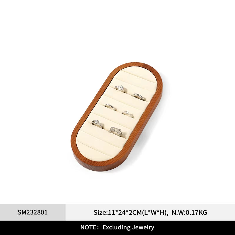 Orilv Wooden Jewelry Stand Ring Earring Pendant Rack Bracelet Jewelry Display Prop