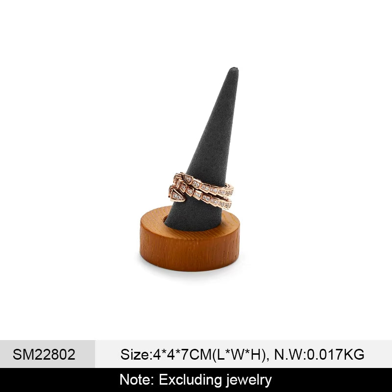 Orilv Wooden Jewelry Display Prop Gray Jewelry Organizer Ring Earring Pendant Storage Bracelet Watch Stand Counter Display Prop