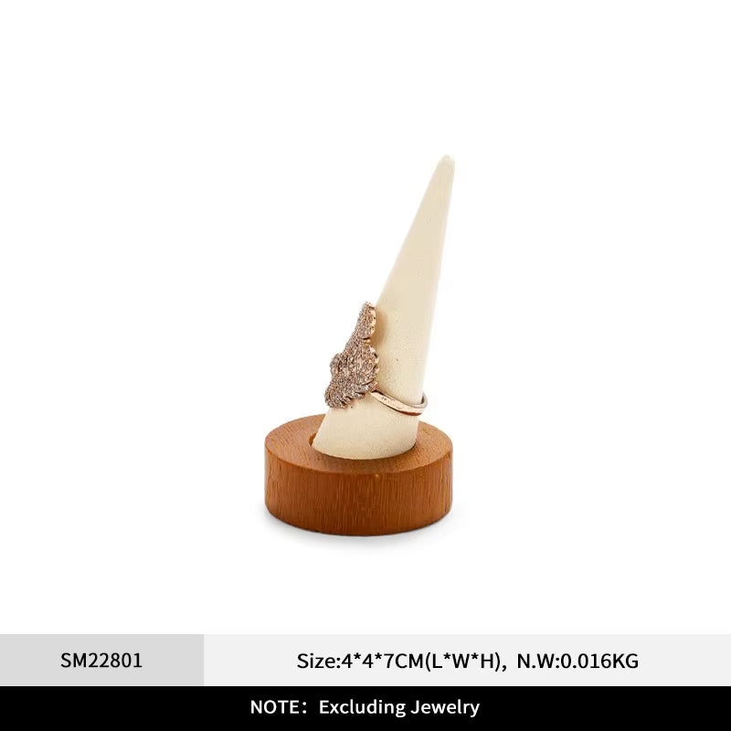 Orilv Wooden Jewelry Stand Ring Earring Pendant Rack Bracelet Jewelry Display Prop