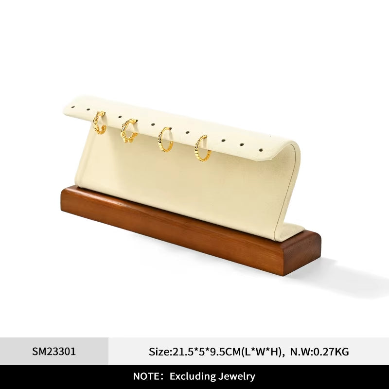 Orilv Wooden Jewelry Stand Ring Earring Pendant Rack Bracelet Jewelry Display Prop